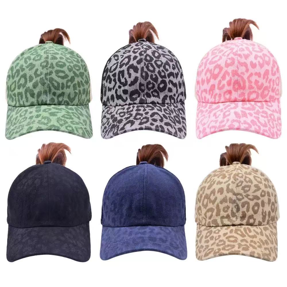 Women's Baseball Cap Leopard Print Mesh Hat