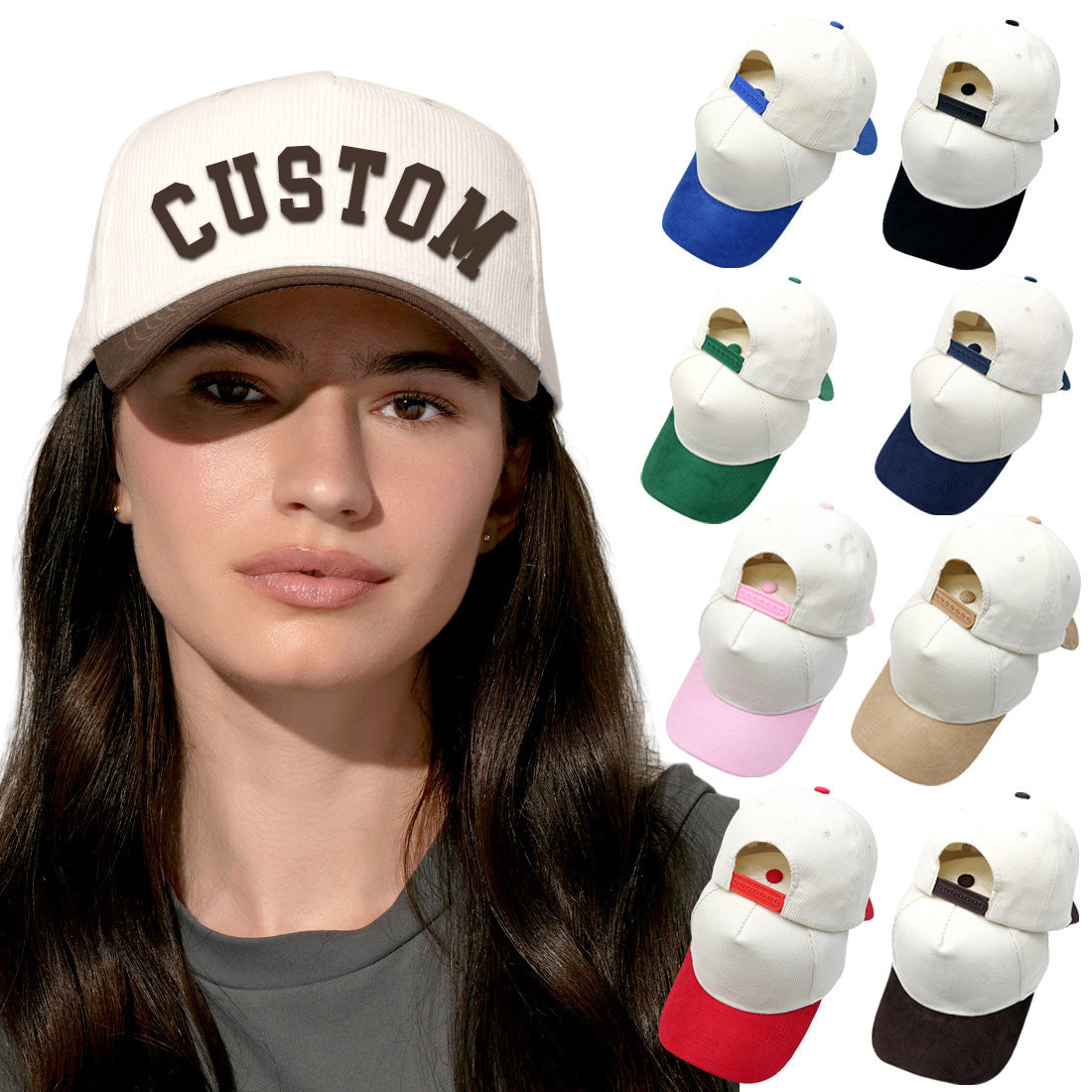 Custom Corduroy Two Tone Classic Dad Trucker Hat