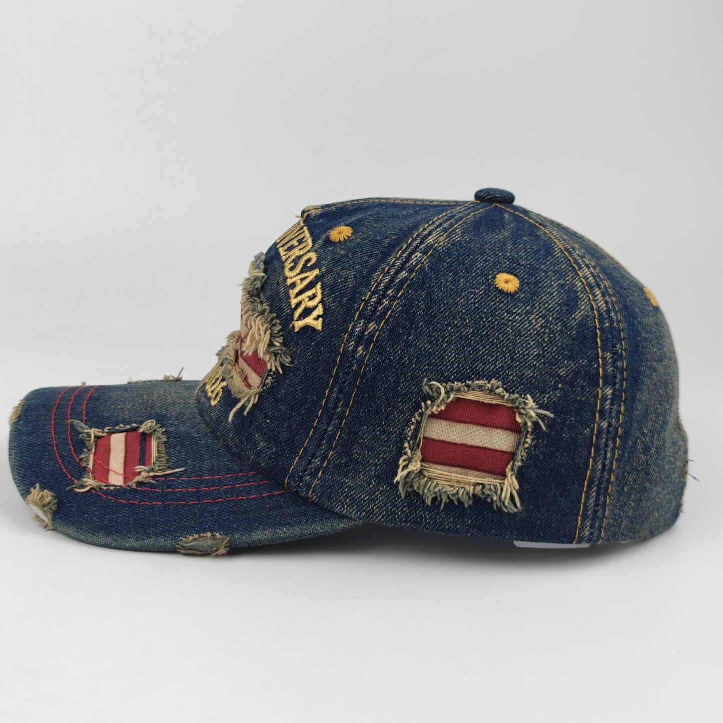 Vintage & distressed! New printed embroidered baseball cap