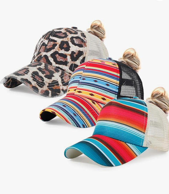 Stripe Cotton Pony Hat