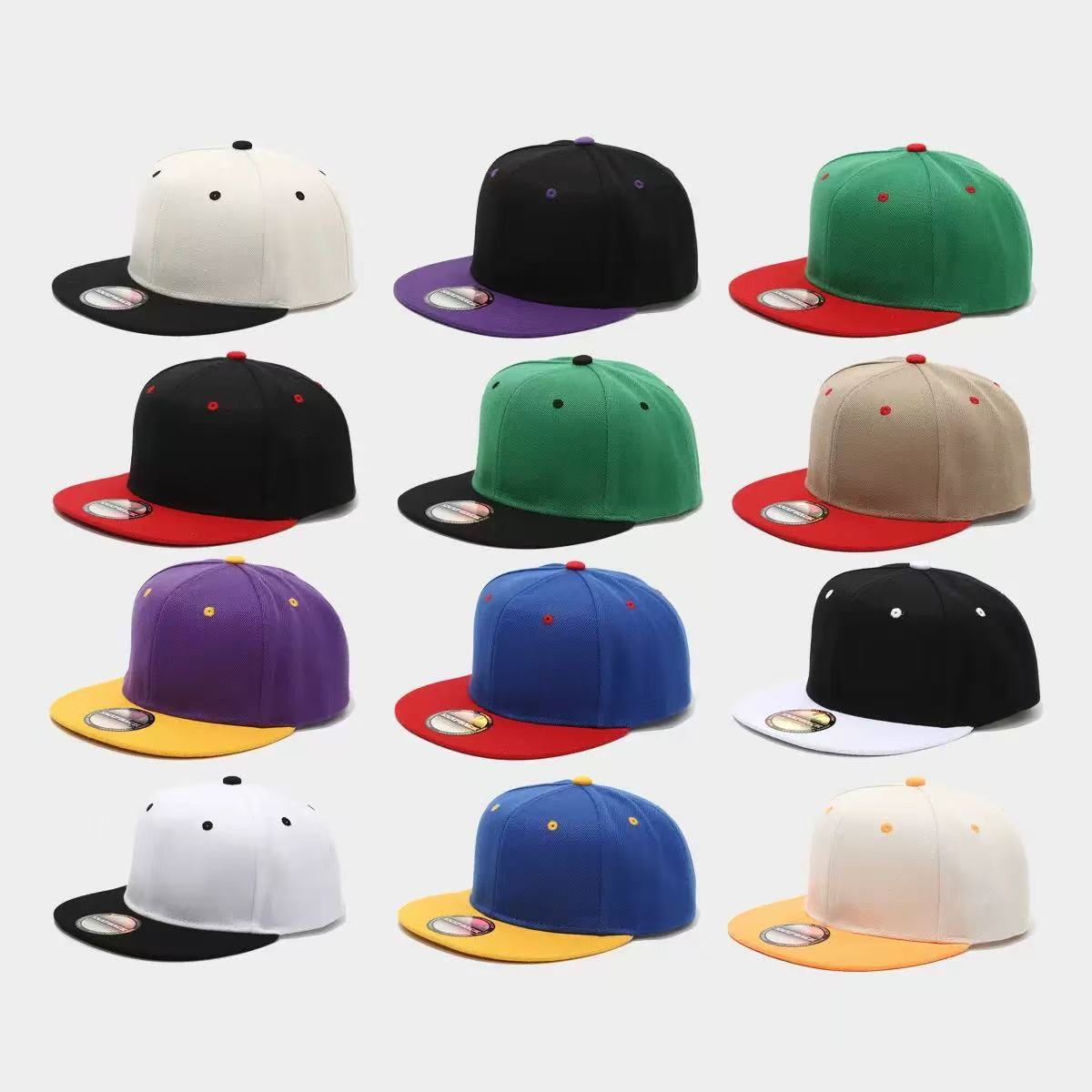 Two Tone Flat Visor Snapback Hat