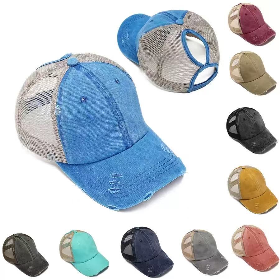 Washed Ponytail Baseball Cap