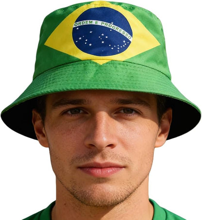 Soccer National Team Cap Fisherman Bucket Hat, Summer Beach Sun Hat for Fans Gifts