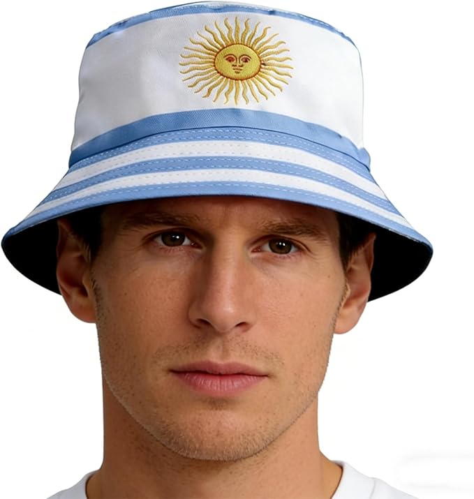 Soccer National Team Cap Fisherman Bucket Hat, Summer Beach Sun Hat for Fans Gifts