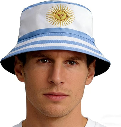 Soccer National Team Cap Fisherman Bucket Hat, Summer Beach Sun Hat for Fans Gifts