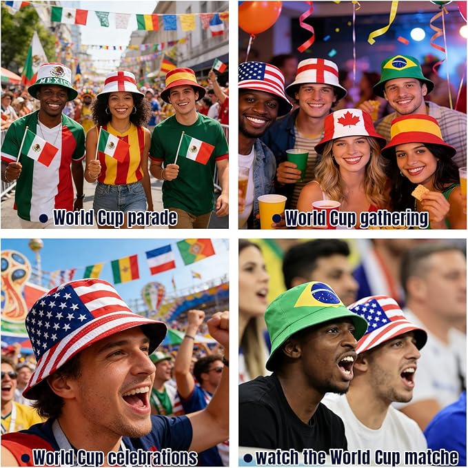 Soccer National Team Cap Fisherman Bucket Hat, Summer Beach Sun Hat for Fans Gifts