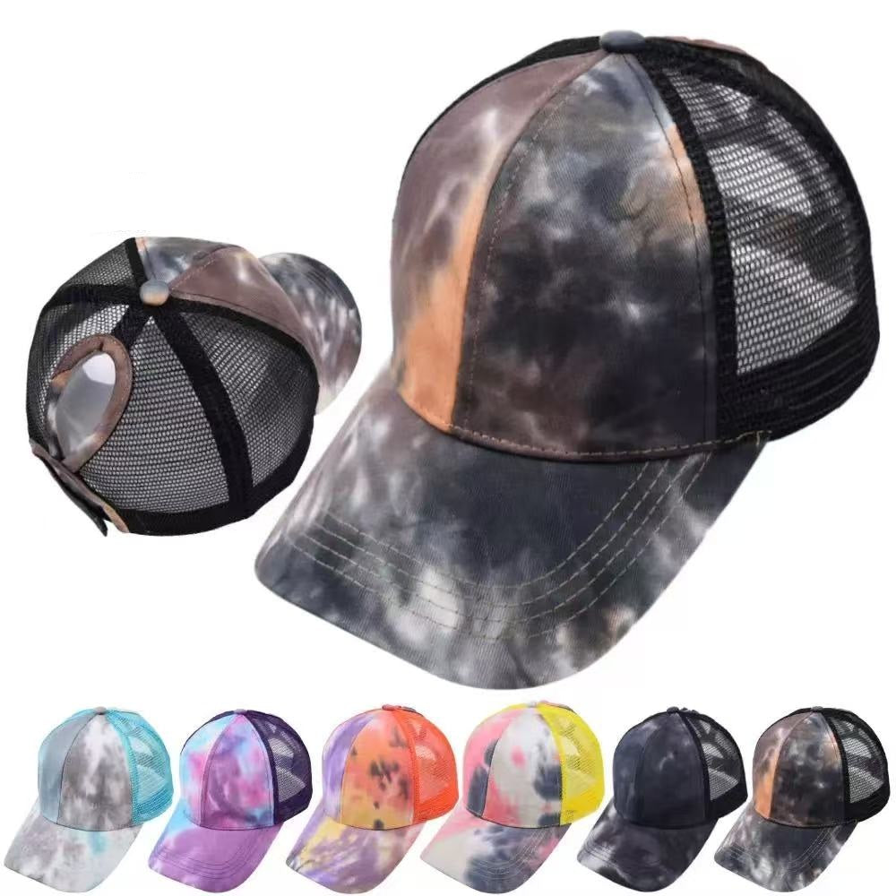 Ponytail Mesh Caps Messy Buns Trucker