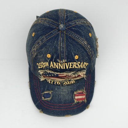 Vintage & distressed! New printed embroidered baseball cap
