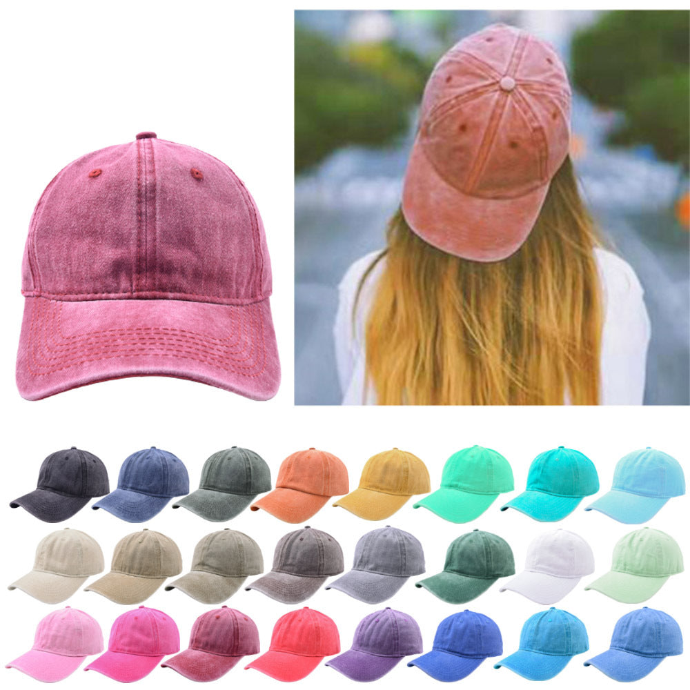 Vintage Washed Plain Baseball Caps