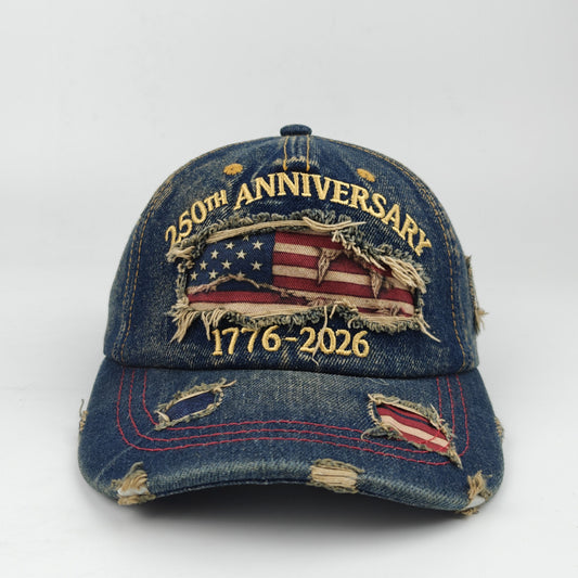 Vintage & distressed! New printed embroidered baseball cap