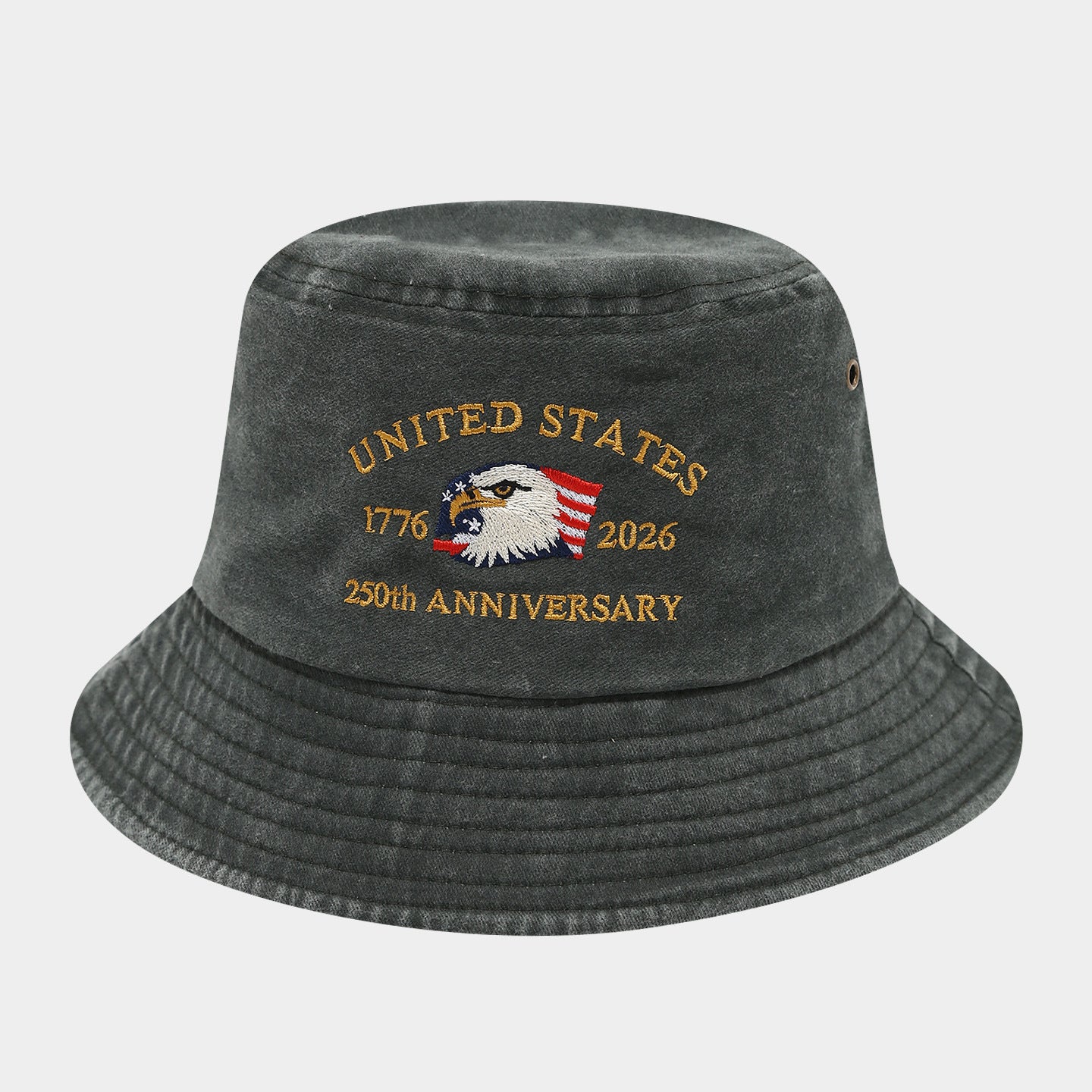 USA 250th Anniversary Cap Unisex Bucket Hat, Trendy Distressed Washed Denim Cotton Outdoor Sun Hat