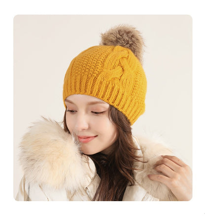 Pompom Beanie Knit Hat