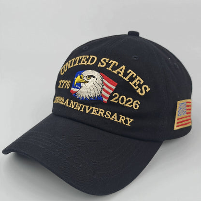 United States 250th Anniversary Hat, USA Baseball Cap 1776-2026