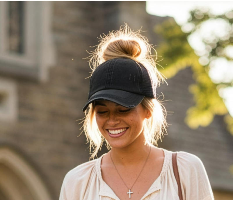 Plain Ponytail Baseball Cap