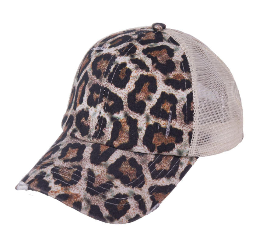 Ponytail Leopard Baseball Cap