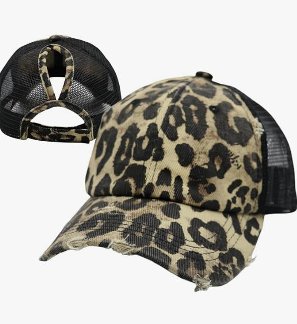 Ponytail Leopard Baseball Cap