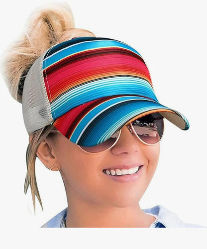 Stripe Cotton Pony Hat