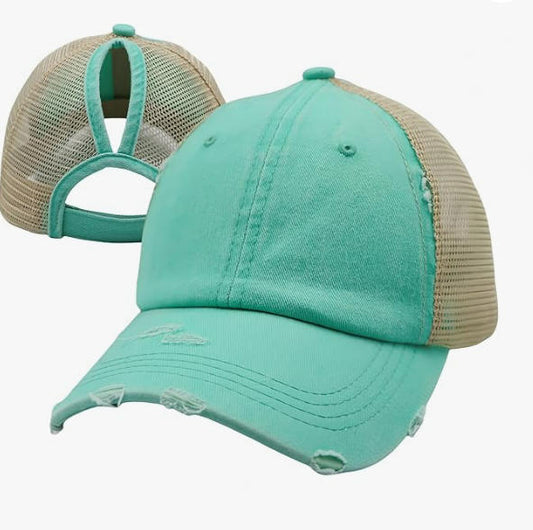 Plain Ponytail Baseball Cap