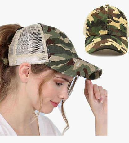 Camo Mesh Pony Hat