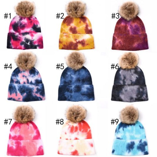 PomPom Tiedye Beanie Hat