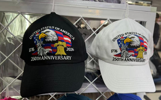 1776-2026 Adjustable Embroidered Patriotic Hats 250 Anniversary