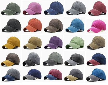 Embroidery Washed Plain Retro Adjustable Dad Hats